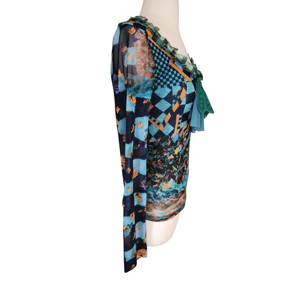 Save The Queen Y2K Fairy Grunge Multicolor Mesh Top Womens Large Steampunk Artsy - Picture 4 of 9